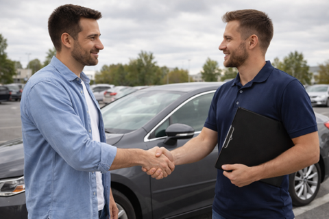 Accord de rachat voiture Bruxelles - poignée de main