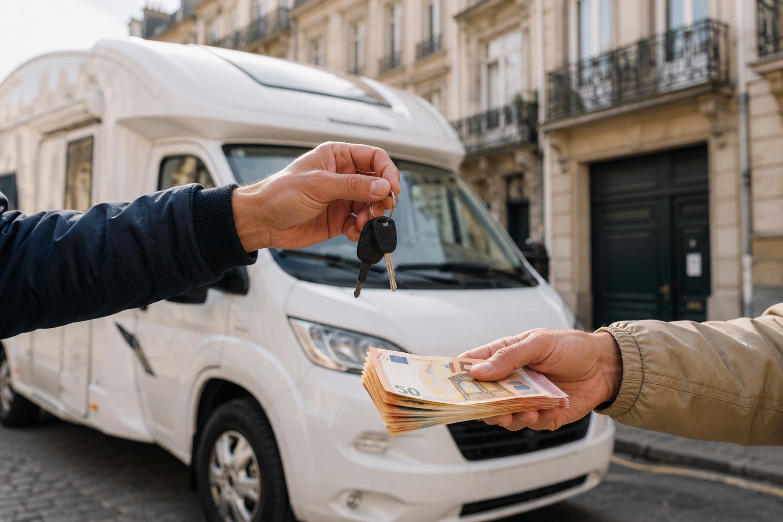Motorhome buyback Brussels — key handover and cash payment